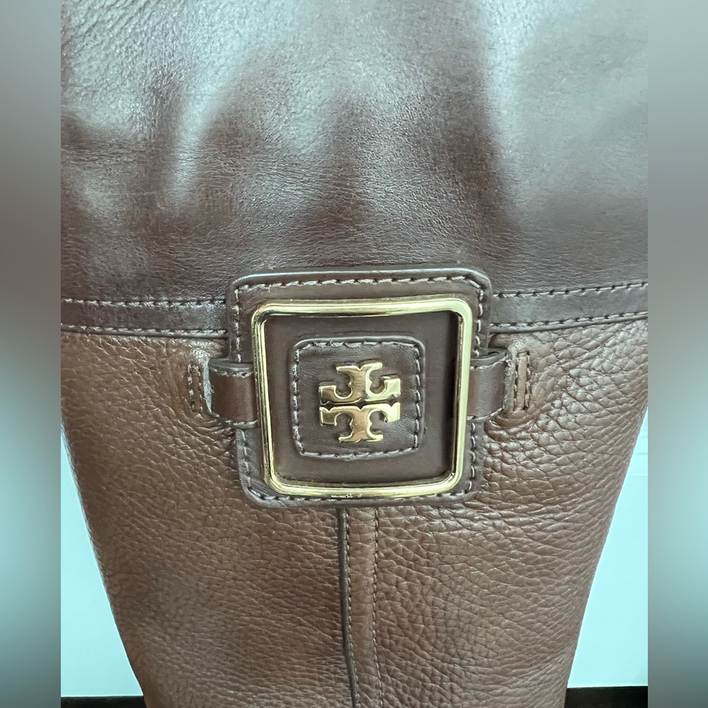 Brown leather Tory Burch riding boots